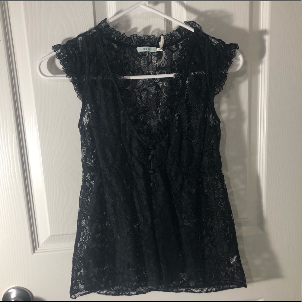 Black lace blouse